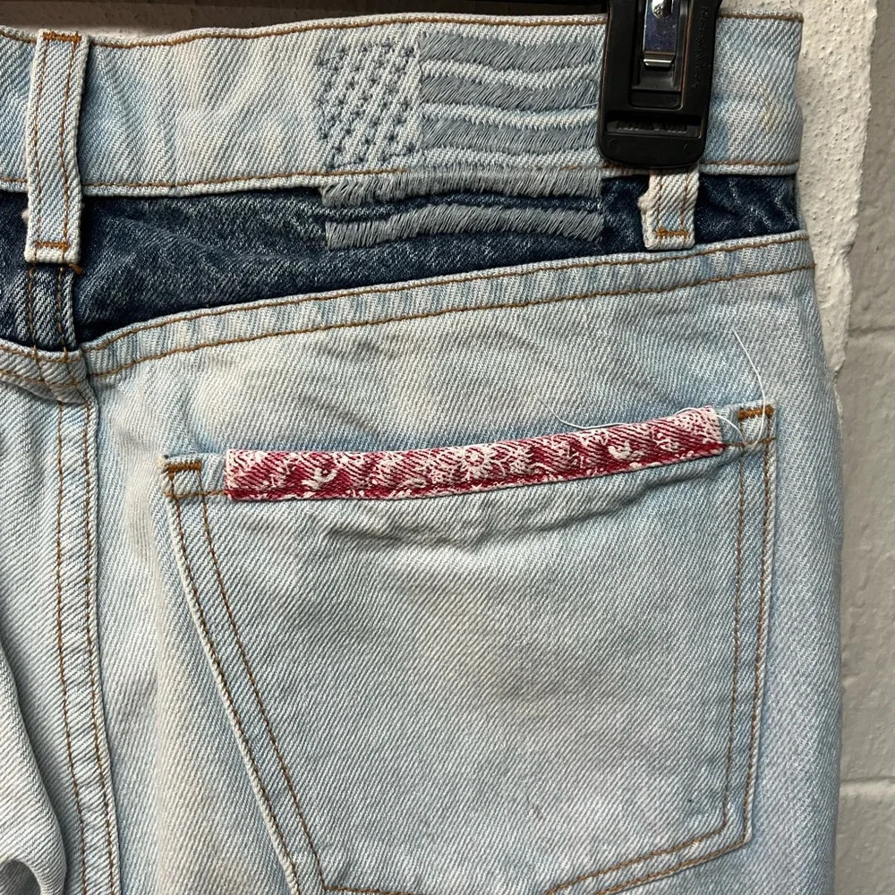 Revice Patchwork Women Jeans - Red and Blue Size 26 - Picture 5 of 6